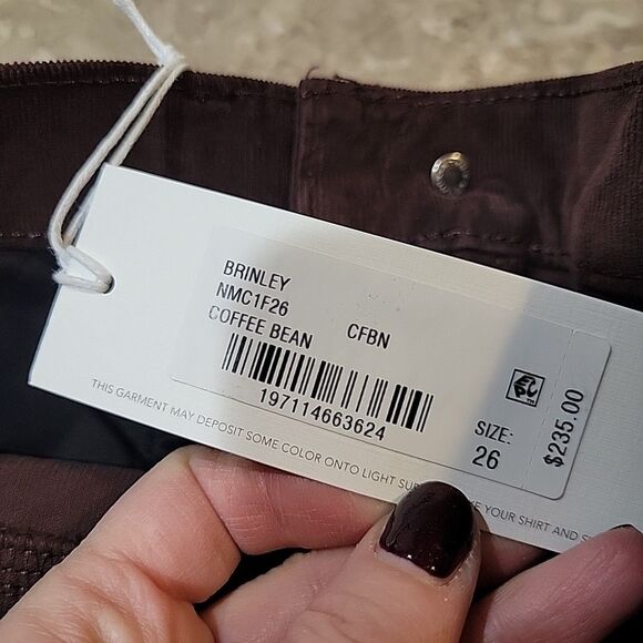 NWT AG Denim Brinley Mid Rise Straight Corduroy Jeans Chocolate Brown Size 26 - Picture 9 of 12